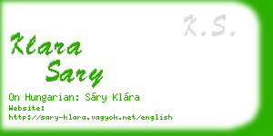 klara sary business card