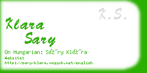 klara sary business card